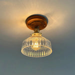 LED Glass Wood Ceiling Light Modern Plafondlamp for Living Room