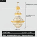 Crystal Chandelier: Villa High Living Room Luxury Lighting