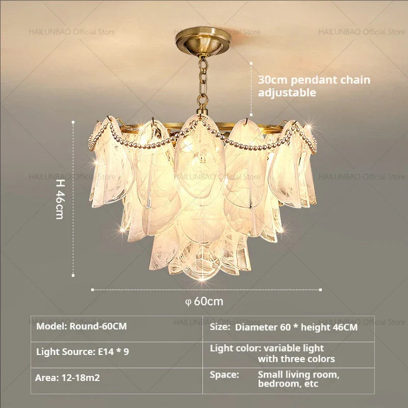 Magnolia Crystal Chandelier: Elegant French Style Dining Room Art Light