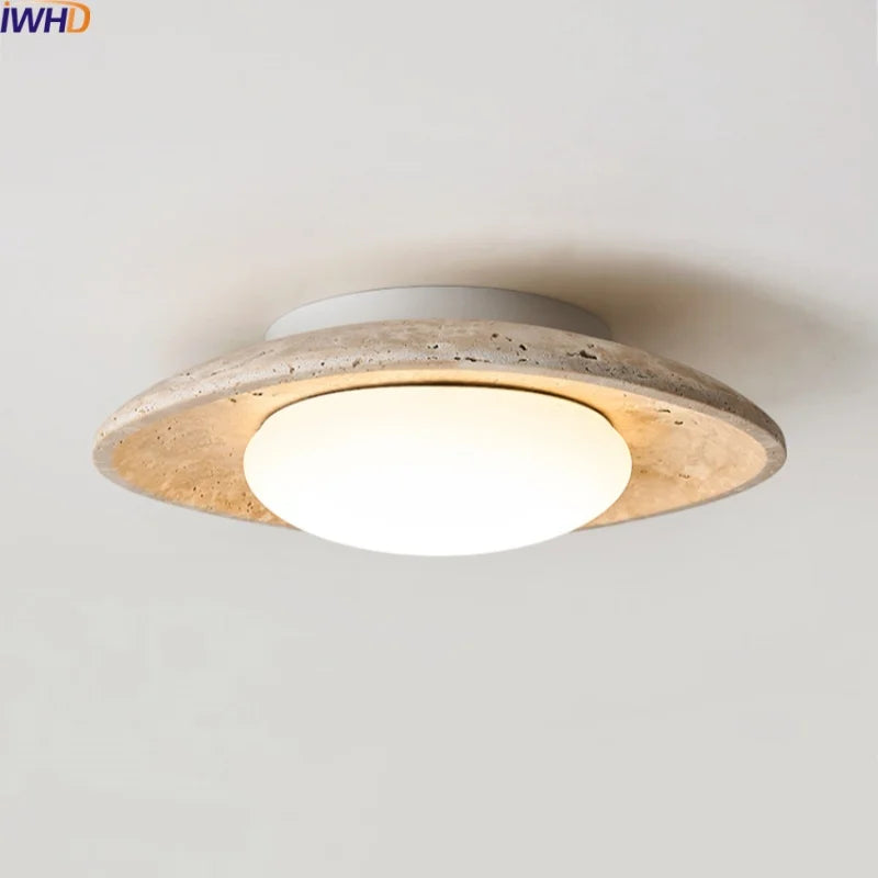 Natural Stone LED Ceiling Lamp for Living Room Lighting Fixtures