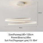 Black/White Spiral Chandelier for Living Dining Kitchen. Trendy Round Indoor Lighting Fixture.