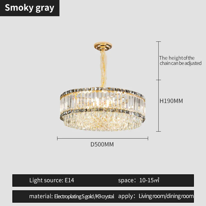 Crystal Chandelier: Elegant Modern Lighting for Living Room, Bedroom, and Restaurant.