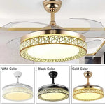 Gold Ceiling Fan Lights Remote Control 36/42inch Dining Bedroom Living Luminaria