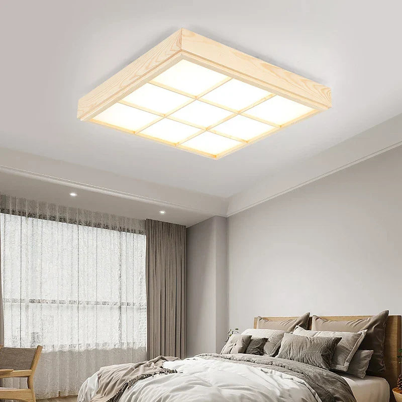 Modern Wood Ceiling Chandelier LED Lights for Living Room and Kitchen
