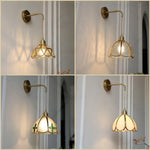 Afralia™ Amber Glass LED Wall Light for Bedroom & Staircase - Modern Nordic Plug-In Fixture