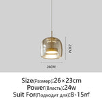 Glass Pendant Light: Nordic LED Hanging Lamp for Dining Room, Bedroom, Modern Decor
