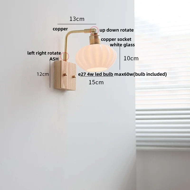 Rotatable LED Wall Light Fixture with Pull Chain Switch, Modern Nordic Design