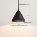Glass Ball LED Pendant Lights Black Travertine Wabi Sabi Hanging Lamp