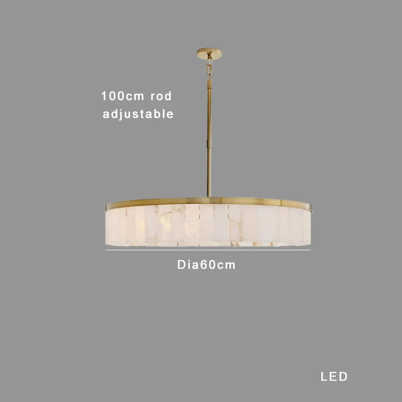 Round Marble Chandelier Ceiling Light Fixture for Kitchen Dining Room