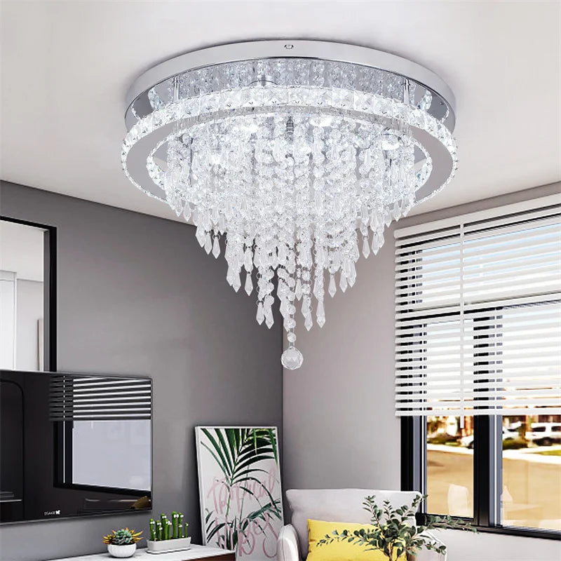 K9 Crystal LED Chandelier Luxe Smart Ceiling Lamp Pendant Light