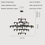 Afralia™ Metal Pendant Chandelier LED Lighting Fixture for Modern Luxury Foyer, Stairs & Indoor