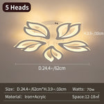 Flower Acrylic Chandelier: Modern Minimalist Living Dining Room Ceiling Light