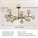 Nordic Glass Ball LED Chandelier Modern Ceiling Lamp Home Decor Fixture