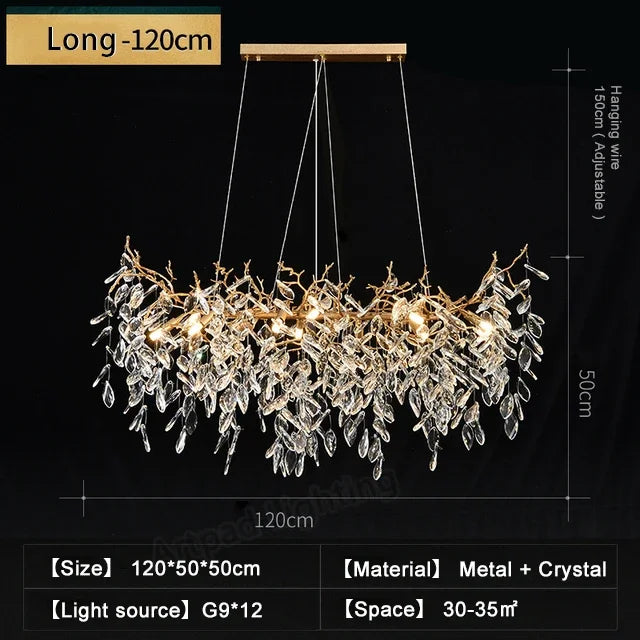 Luxury Crystal Chandeliers: Modern Metal Hanging Lamp for Dining Living Room Hotel Hall