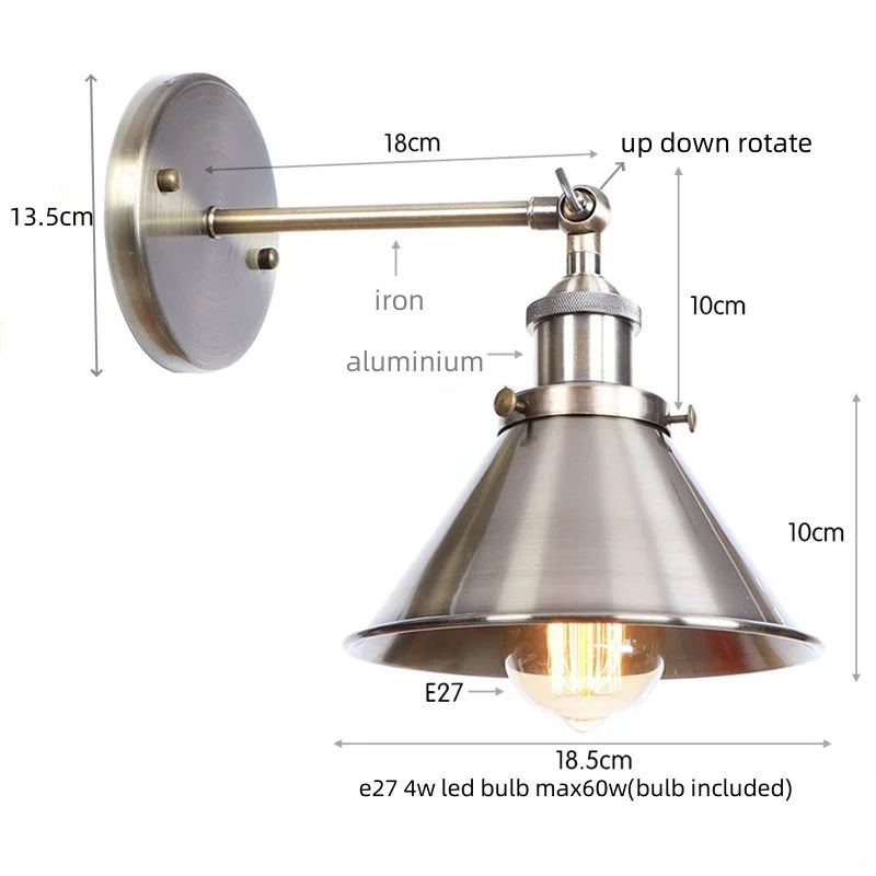Afralia™ Pink Retro LED Wall Light Fixture - Industrial Vintage Ambient Luminaire