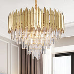 Crystal Chandelier LED Pendant Light Fixture for Luxury Living Room Décor