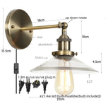 Vintage Industrial LED Wall Lamp with Clear Glass Shade