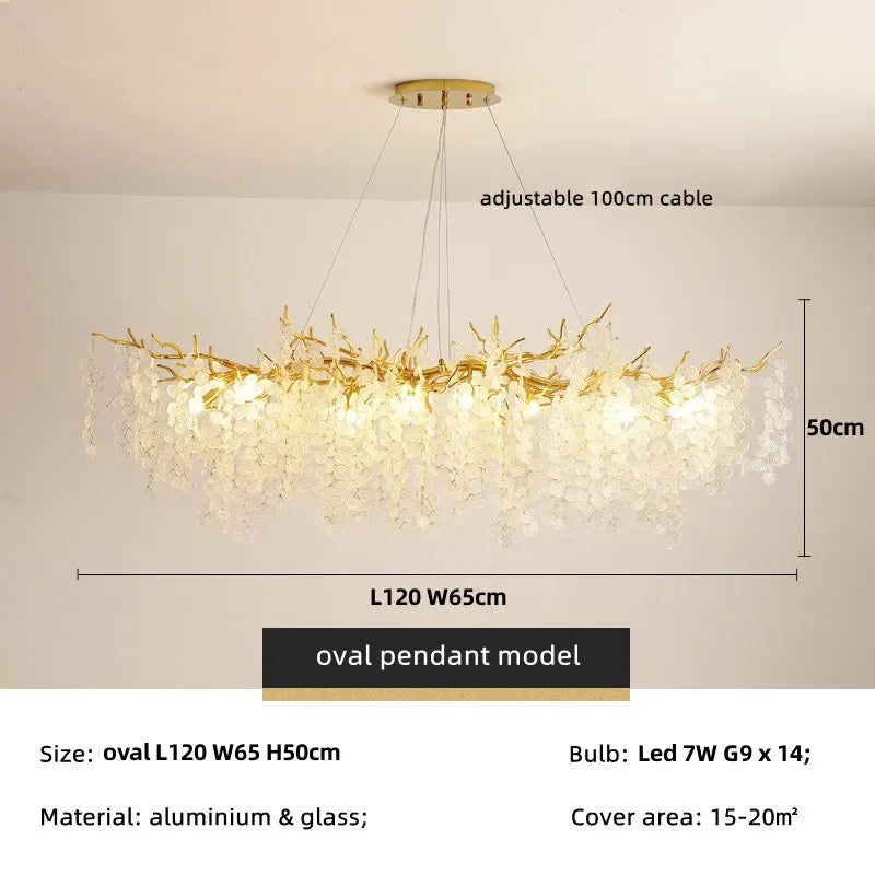 Modern Luxury Gold Branch Pendant Light - Aluminum LED Luminarias