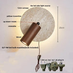 Yellow Travertine LED Wall Lamp Sconce Glass Mirror Light Home Decor