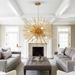 Aluminum Dandelion Pendant Light: Modern Sputnik Hedgehog LED Chandelier for Living & Dining Room