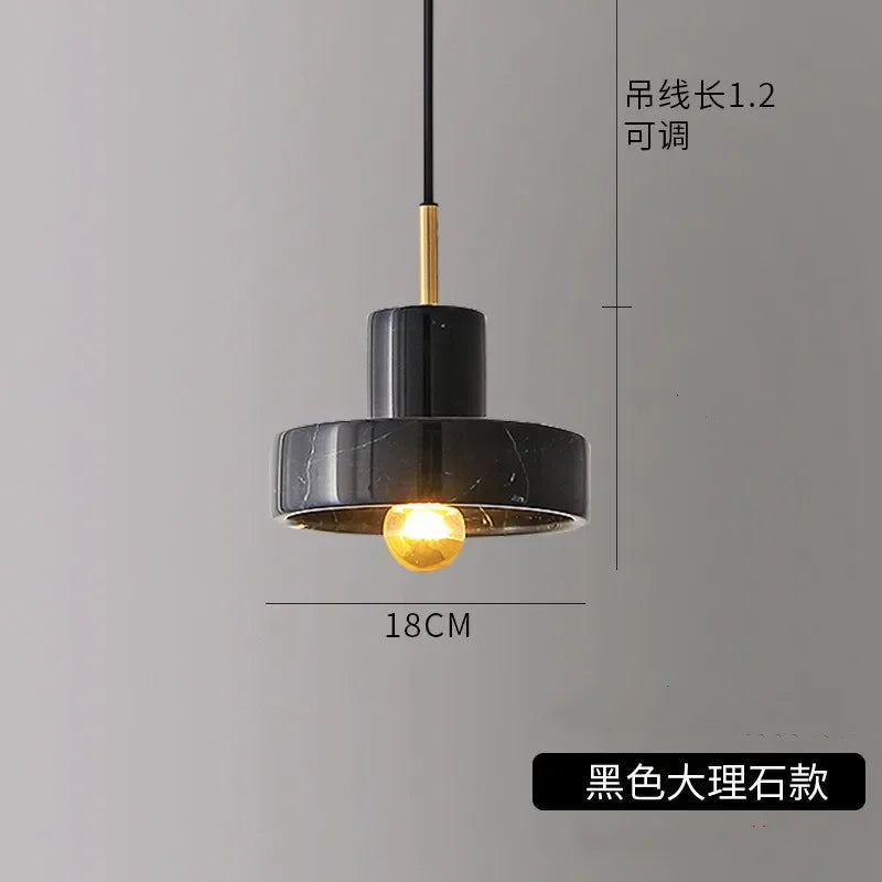 Marble Pendant Light: Modern Bar Fixture Hanging Chandelier