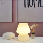 Striped Mushroom Glass LED Desk Lamp in Korean Ins Style