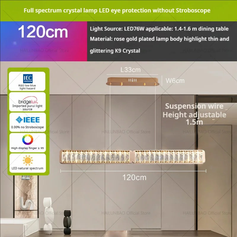 Light Luxury Crystal Chandelier for Elegant Living & Dining Atmosphere