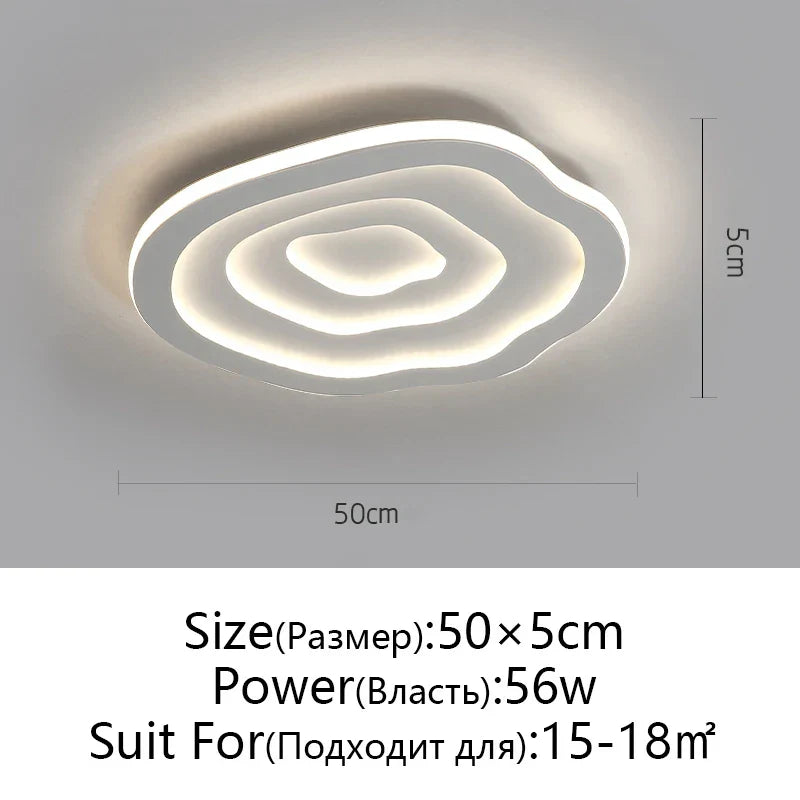 Modern LED Ceiling Chandelier for Living Room Bedroom Kitchen Study, White Dimmable Remote Control Light Fixtures