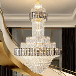 Round Villa Crystal Chandelier Modern Luxury Staircase Light Atmospheric Foyer Dining Room