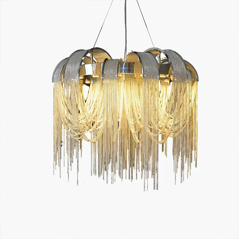 Aluminum Chain Arched Luxury Chandelier for Living Room Dining Room