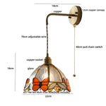Afralia Tiffany Butterfly Glass Wall Lamp with Adjustable LED Light