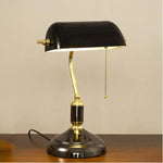 Glass Lampshade Bank Desk Table Lamps White Green LED Light E27