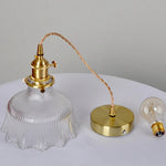 Clear Glass LED Pendant Lights with Copper Knob Switch for Dining Room