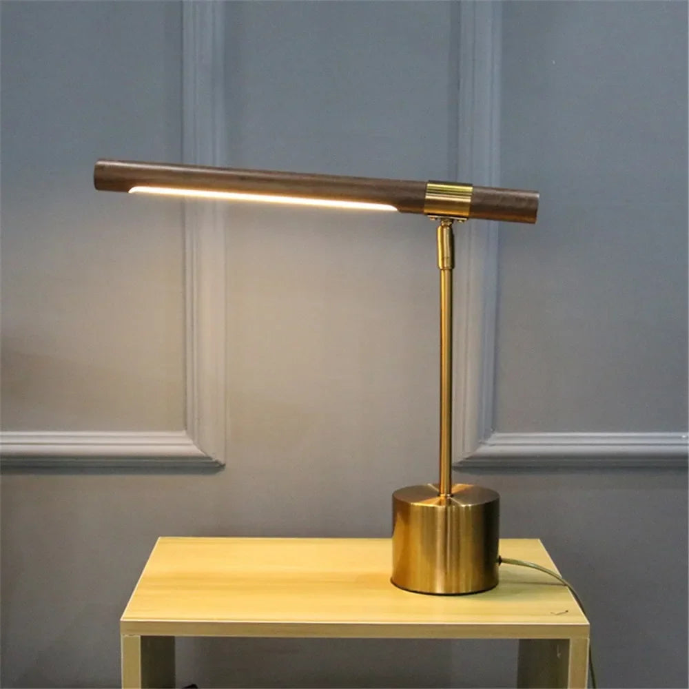 Wood Grain LED Desk Lamp for Hotel Art Decoration & Study