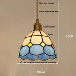 Walnut Wood LED Pendant Light Fixture with Colorful Glass Hang Lamp