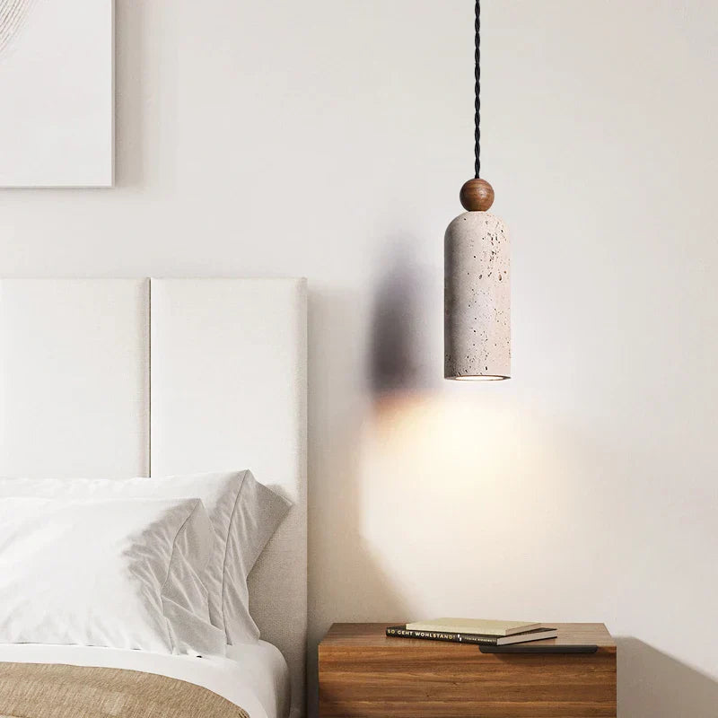 Afralia™ Wabi Sabi LED Pendant Lamps Yellow Travertine Hanging Light for Home Decor