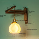 Walnut Wood LED Wall Lamp Copper Ceramic Minimalistic Loft Light