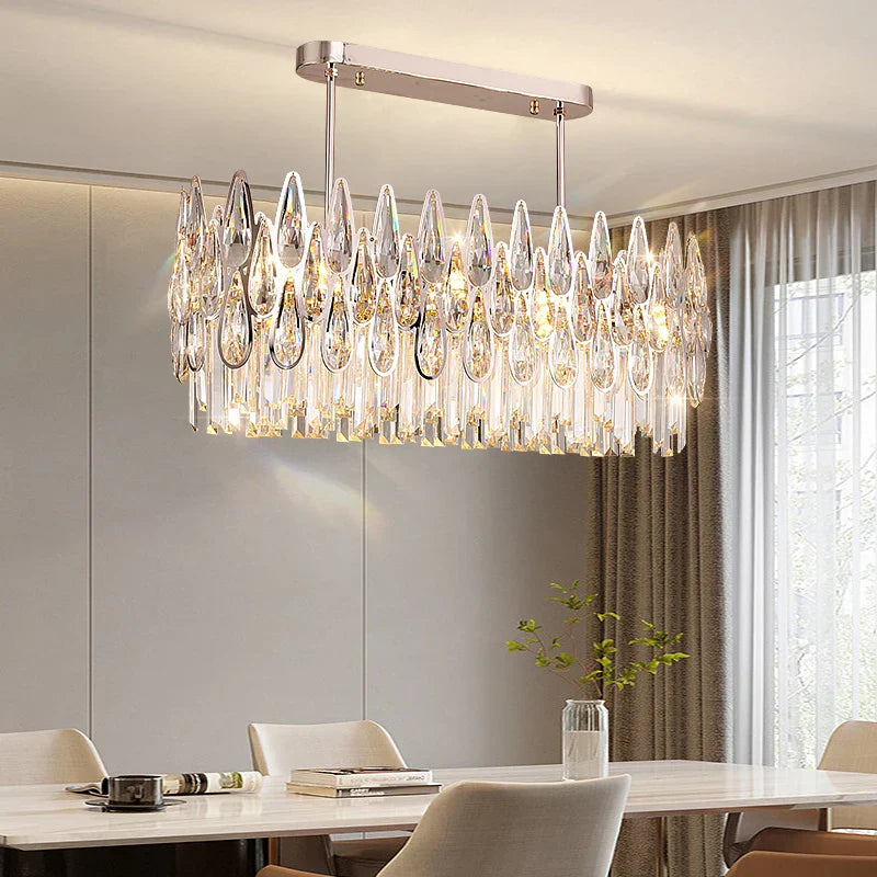 Crystal LED Chandelier | Long Stairway Villa Light | Modern Luxury Post Lamp