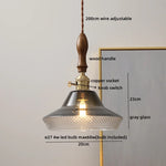 Wood Copper LED Pendant Light - Nordic Hanging Lamp for Bedroom Dining Hallway