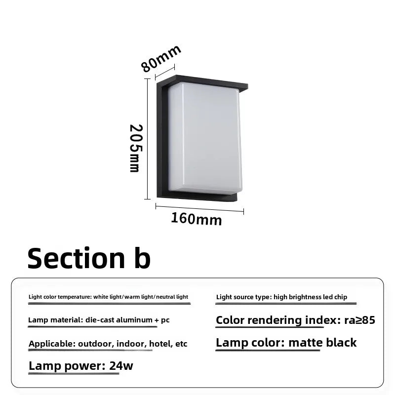 Outdoor Wall Light: Ultra-Bright LED, Waterproof Design for Porch, Balcony, Patio