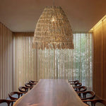 Rattan Weave Pendant Light - Handcrafted Wicker Chandelier for Home Decor