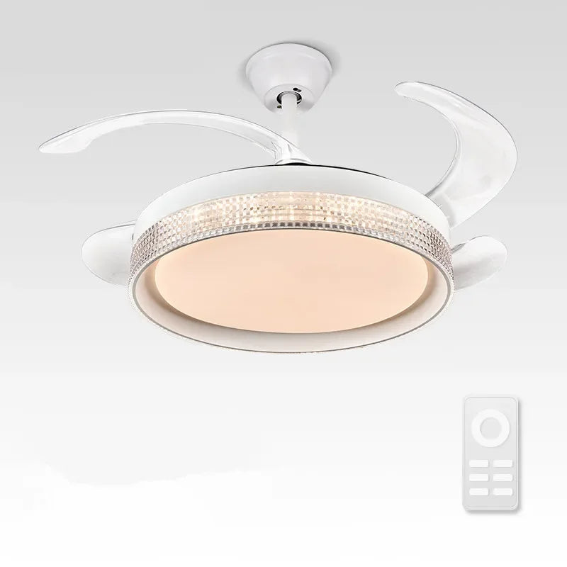 42/48inch Invisible Chandelier Ceiling Fan with LED Light in Multiple Colors
