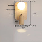 Yellow Travertine LED Wall Sconce for Bedroom Staircase Living Room - Nordic Modern Commercial-grade Mirror Light