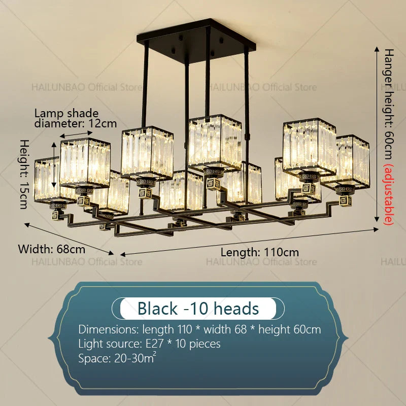 Crystal Chandelier: Modern Light Luxury for Living Room, Bedroom, Restaurant, Villa, Hotel