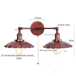 Adjustable Rustic LED Wall Lamp Antique Industrial Style Iron Vintage Lightings