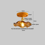 Wood Glass LED Ceiling Lights Modern Luminaria De Teto for Home Décor
