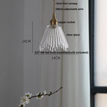 Nordic Walnut Wood LED Pendant Light Clear Glass Hang Lamp