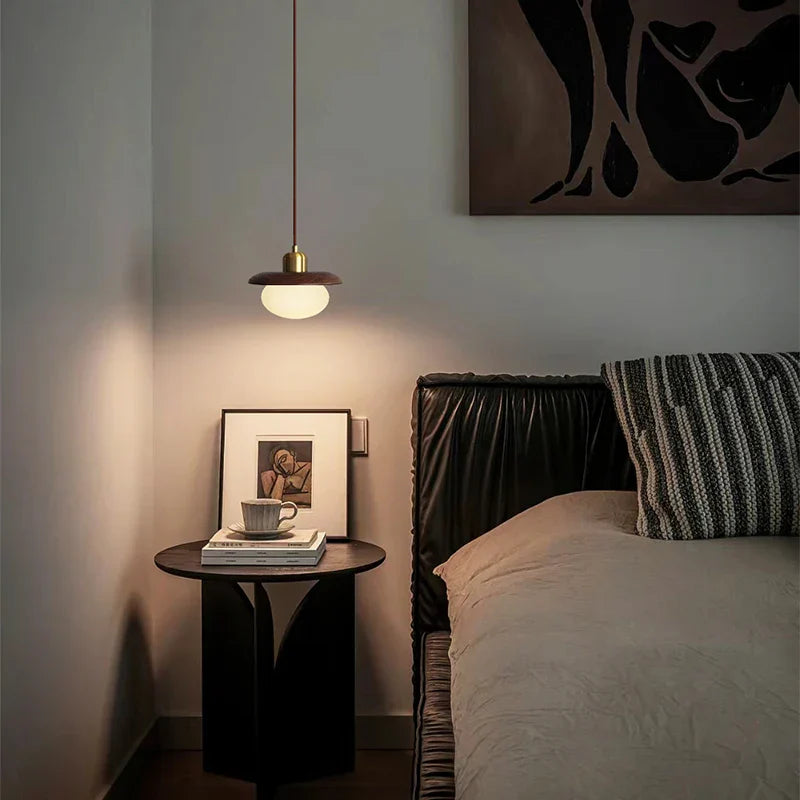 White Glass LED Pendant Lamp: Modern Nordic Design, Adjustable Hanging Fixture