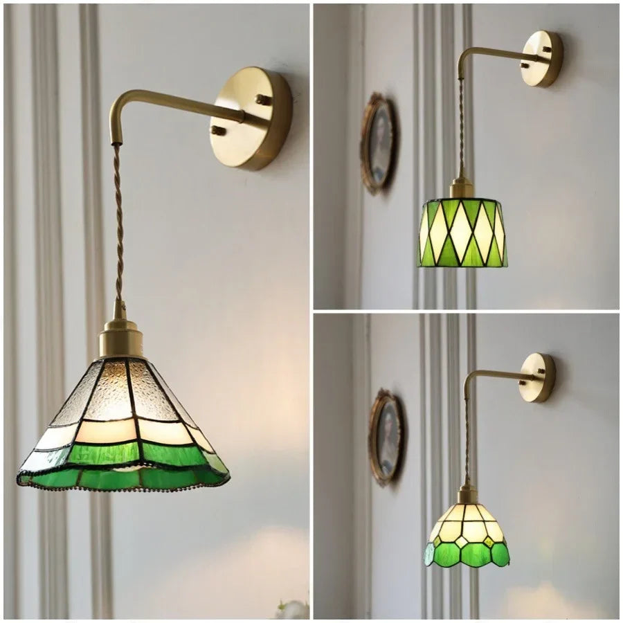 Tiffany Glass Wall Sconce LED Light for Modern Decor