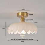 Glass Flush Mounted Ceiling Light Fixture - Modern Nordic Green Glass LED Ceiling Lamp